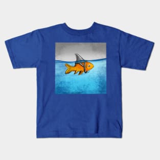 Attitude is everything! Goldfish with a shark fin. Kids T-Shirt